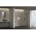 Нерухома стінка Ravak Walk-In Air Wall 120 + Тримач Walk In W SET-90 Wall/Corner чорний, безпечне скло, GW9WG0300Z1C+GWD010003018