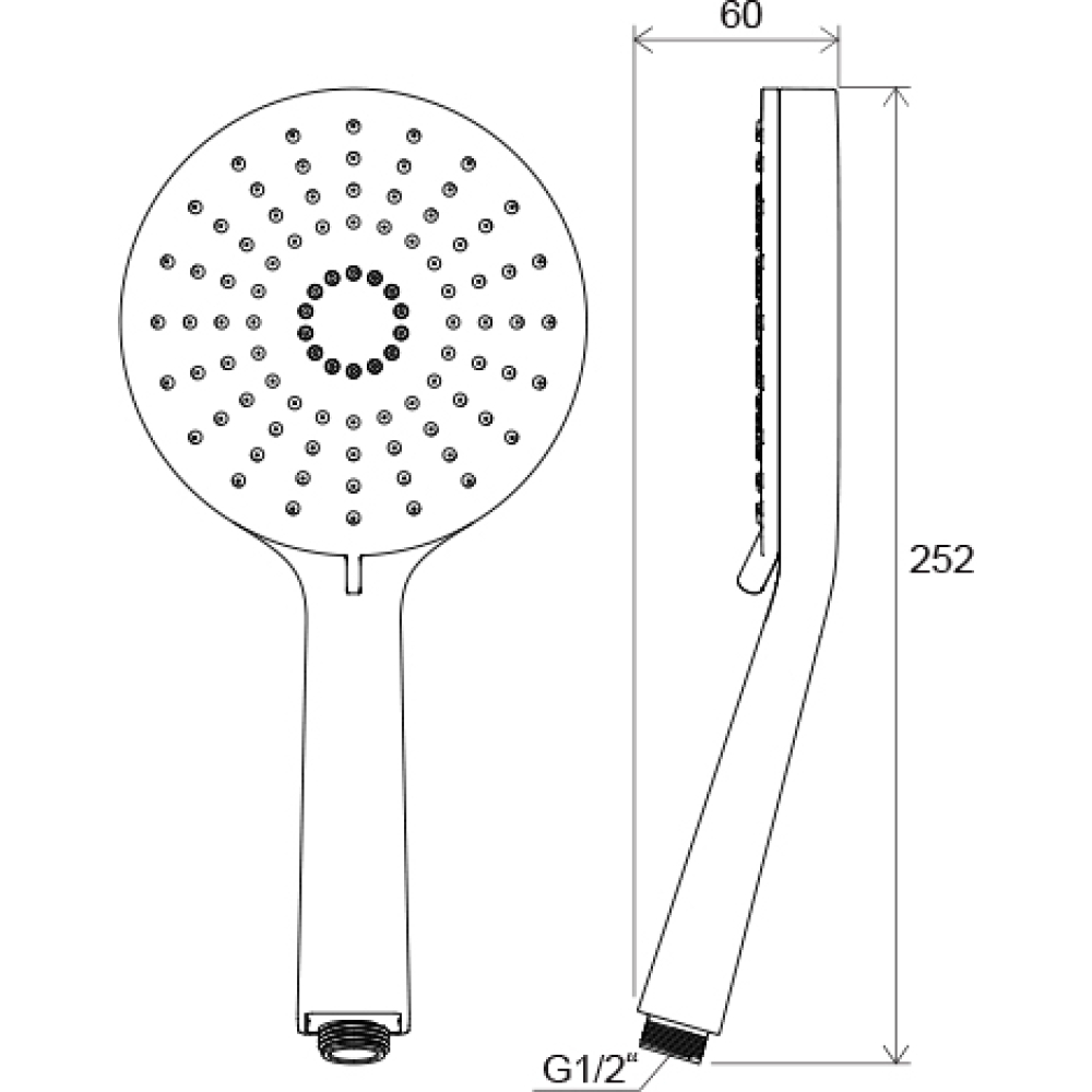  Душова лійка Flat XXL 3 функції, діаметр 140 мм, X07P344