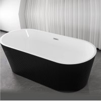 Акриловая Отдельностоящая ванна Rosa 170x75x58 Чёрный мат MS-03-B