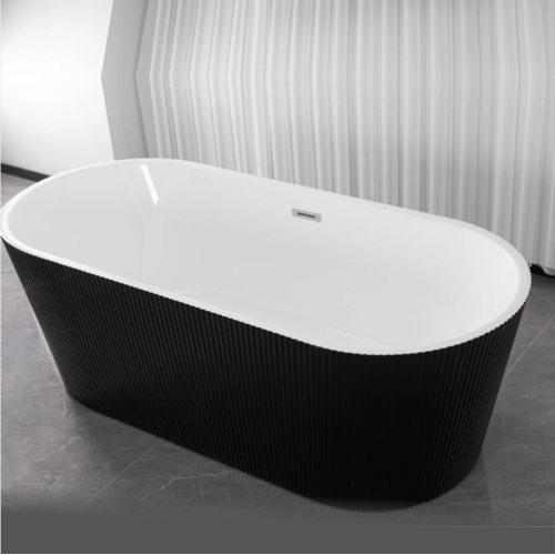Акриловая Отдельностоящая ванна Rosa 170x75x58 Чёрный мат MS-03-B