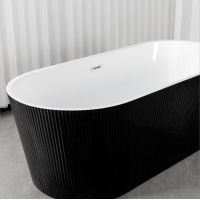 Акриловая Отдельностоящая ванна Rosa 170x75x58 Чёрный мат MS-03-B
