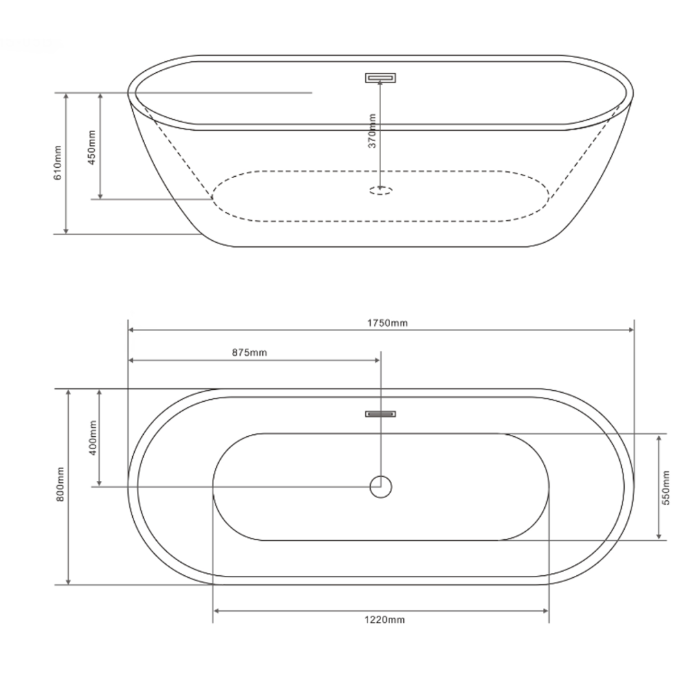 Акриловая Отдельностоящая ванна Rosa 174x80x59 MS-05B