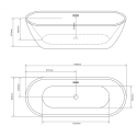 Акриловая Отдельностоящая ванна Rosa 174x80x59 MS-05B