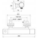 Термостатический настенный смеситель для душа Ravak TD F 033.20/150, X070154