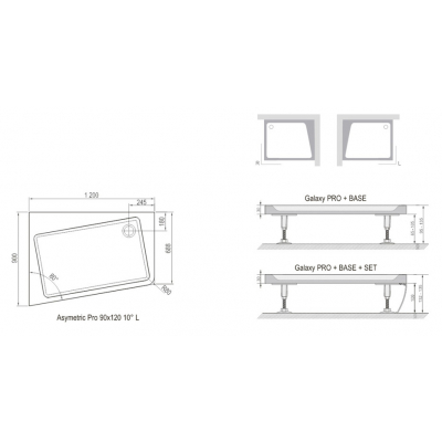 Фронтальная панель ASYMETRIC PRO 120x90 SET L 10°, XA95G70101L