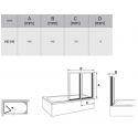 Шторы для ванны Ravak VS2 - 105 TRANSPARENT профиль сатин, 796M0U00Z1