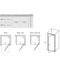 Душевые двери Ravak PIVOT PDOP1-80, черный + TRANSPARENT, 03G40300Z1