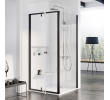 Стінка для душової кабінки Ravak PIVOT PPS - 100, чорний + TRANSPARENT, 90GA0300Z1