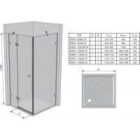 Прямокутна душова кабіна Ravak BRILLIANT BSDPS - 120x80 R Transparent, хром, безпечне скло,