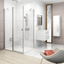 Стінка для душової кабінки Ravak CHROME CPS-90 Transparent, профіль сатин, скло, 9QV70U00Z1