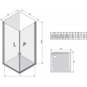 Квадратная душевая кабина Ravak CHROME CRV 1 - 90 Transparent, полированный алюминий, безопасное стекло, 1QV70C01Z1