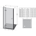 Душові двері Ravak SMARTLINE SMSD 2 - 90 AR Transparent, безпечне скло, хром, 0SP7AA00Z1
