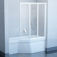 Шторка для ванны Ravak VS3 - 100 TRANSPARENT белый профиль, 795P0100Z1