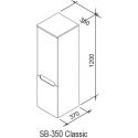 Шкаф боковой SB 350 CLASSIC L латте/белый, X000000941
