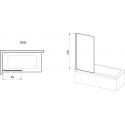 Шторка для ванни Ravak NVS1-80 TRANSPARENT чорний 7O840300Z1