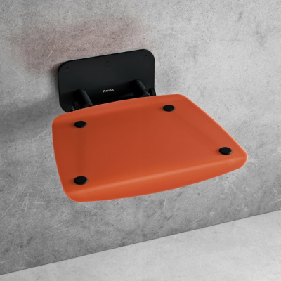 Сиденье для душа Ravak OVO B II, полупрозрачный оранжевый/черный, B8F0000061