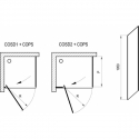 Душевая кабина квадратная Ravak Cool! COSD1 + COPS 80x80 Transparent, чёрный, безопасное стекло, X0VV40300Z1+X9VV40300Z1