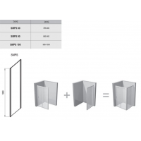 Стінка для душової кабінки Ravak SMARTLINE SMPS - 100 R Transparent, фурнітура хром, безпечний стек