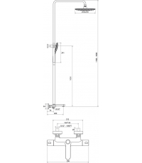 Душевая стойка с термостатическим смесителем и ручным душем Ravak Termo 300, X070098