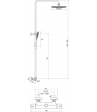 Душевая стойка с термостатическим смесителем и ручным душем Termo, X070099