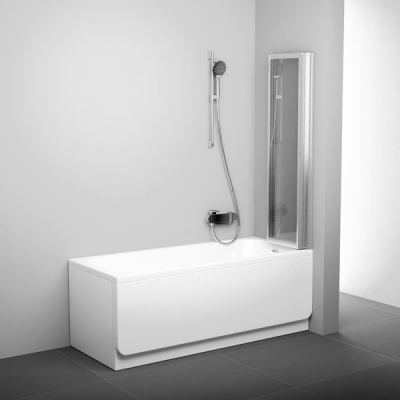 Штора для ванны Ravak VS3 - 100 RAIN белый профиль, 795P010041U (Уцененная позиция)